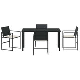 Garden Dining Set 5 pcs Black Poly rattan 3379330