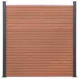 Fence Panel Set Brown 180x186 cm WPC 3211826
