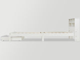 Bed with Shelves, White Wooden Storage Bed, Underbed Drawer - 3FT Single Frame Only WF290549AAW