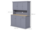 180cm Freestanding Kitchen Cabinet, Modern Storage Cupboard with Open Countertop, Drawer and 6 T3398P378045