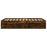 ZNTS Bed Frame without Mattress Smoked Oak 135x190 cm Double Double 3203912