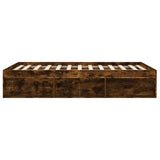 ZNTS Bed Frame without Mattress Smoked Oak 135x190 cm Double Double 3203912