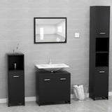 Bathroom Cabinet Black 60x33x61 cm Engineered Wood 802571