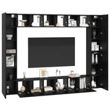TV Cabinet Set Wall-mounted 10 pcs Black Oak 30.5 x 30 x 90 cm 3393229