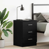 Bedside Cabinet Black Oak 38x35x55 cm Engineered Wood 862428