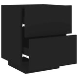 Bedside Cabinet with LED Lights Black Engineered Wood 836737