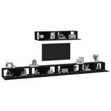 4 Piece TV Cabinet Set Black Engineered Wood 3114607