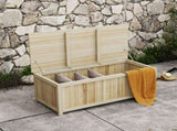 172 Litre Outdoor Storage Box, Wooden terrace Box Garden Storage Container, Natural T3398P555138