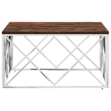 Coffee Table Stainless Steel and Solid Wood Reclaimed 349973
