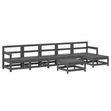 7 Piece Garden Lounge Set with Cushions Grey Solid Wood 3185971