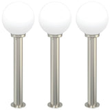 Bollard Lights 3 pcs 80 cm Stainless Steel IP44 4006096
