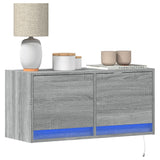 TV Wall Cabinet with LED Lights Grey Sonoma 80x31x35 cm 852360