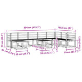 Outdoor Sofa Set 9 pcs Natural Solid Acacia Wood 3366832