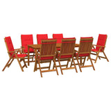 9-Piece Garden Dining Set 9 pcs Natural Solid Acacia Wood 3434630