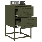 ZNTS Bedside Cabinet Olive Green 36x39x60.5 cm Steel 846466