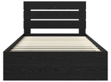 Bed Frame with Headboard Black 75 x 190 cm Solid Pine Wood 3411801