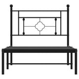 Metal Bed Frame without Mattress with Headboard Black 90x200cm 374332