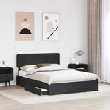 Storage Bed with Headboard Black 150 x 200 cm Engineered Wood 3412263
