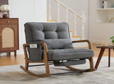GOMYWAY Rocking Chair with Footrest, Corduroy Upholstered Glider Chair, Rocker Nursery Chair with W2678P479861