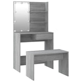 Dressing Table Set with LED Grey Sonoma Engineered Wood 3114113