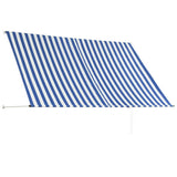 Retractable Awning 250x150 cm Blue and White 143748