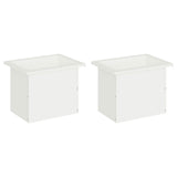 Garden Planter with LED 2 pcs White 30 x 40 x 30 cm Steel 8008073