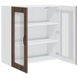 Wall Glass Cabinet PORTO Brown Oak 80 x 31 x 80 cm 885422