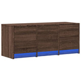 TV Cabinet with LED Brown Oak 97x34x40 cm Engineered Wood 852242