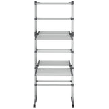 3-Tier Laundry Drying Rack with Wheels Silver 60x70x129 cm 344376