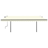 ZNTS Manual Retractable Awning with Posts 5x3.5 m Cream 3070257