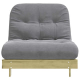 Futon Sofa Bed with Mattress 90x206x11 cm Impregnated Wood Pine 846765