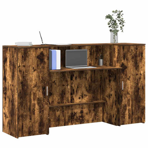 Reception Desk Smoked Oak 180x50x103.5 cm Engineered Wood 3324209
