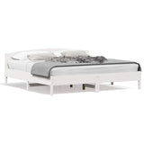 Bed Frame without Mattress White 200x200 cm Solid Wood Pine 3216189