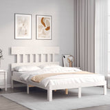 Bed Frame without Mattress White 140x190 cm Solid Wood Pine 3193577