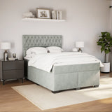 Box Spring Bed with Mattress Light Grey 140x190 cm Velvet 3290912