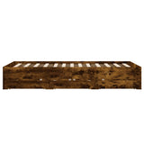 Bed Frame with Drawers without Mattress Smoked Oak 120x190 cm Small Double 3207319