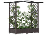 Raised Bed with Trellis and Roof Brown 124 x 40 x 125 cm PP 42032503