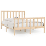 ZNTS Bed Frame without Mattress 120x200 cm Solid Wood 3106828