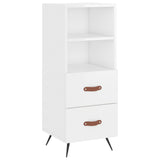 Highboard High Gloss White 34.5x34x180 cm Engineered Wood 3200235