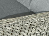 5 Pieces PE Rattan Sun Lounger Set, Outdoor Half-round Wicker Recliner Sofa Bed with Glass Top T3398P314148
