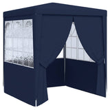 Professional Party Tent with Side Walls 2.5x2.5 m Blue 90 g/m 48519