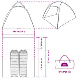 Cabin Tent with Roof Grey and Orange 370 x 230 x 185 cm Taffeta 42000992