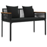 Outdoor Furniture Set with Cushion 4 pcs Black Poly Rattan 42025225