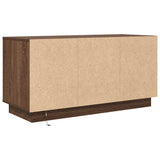 TV Cabinet with LED Lights Brown Oak 100x41x50 cm 861415