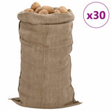 Jute Sacks 30 pcs 65x135 cm 100% Jute 340 gsm 155809