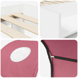 Bed with Tunnel with Shelf 3 pcs White and Pink Engineered Wood 3423500