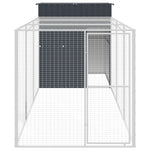 Chicken Cage with Run Anthracite 165x455x181 cm Galvanised Steel 3189109