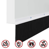 Screw-on Door Brush Seals 12 pcs White 100 cm Aluminium Alloy 42019545
