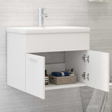 Sink Cabinet with Built-in Basin White Engineered Wood 3071270