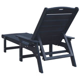Sun Lounger with Cushion Navy 73.5 x 92 x 90cm HDPE 42006638